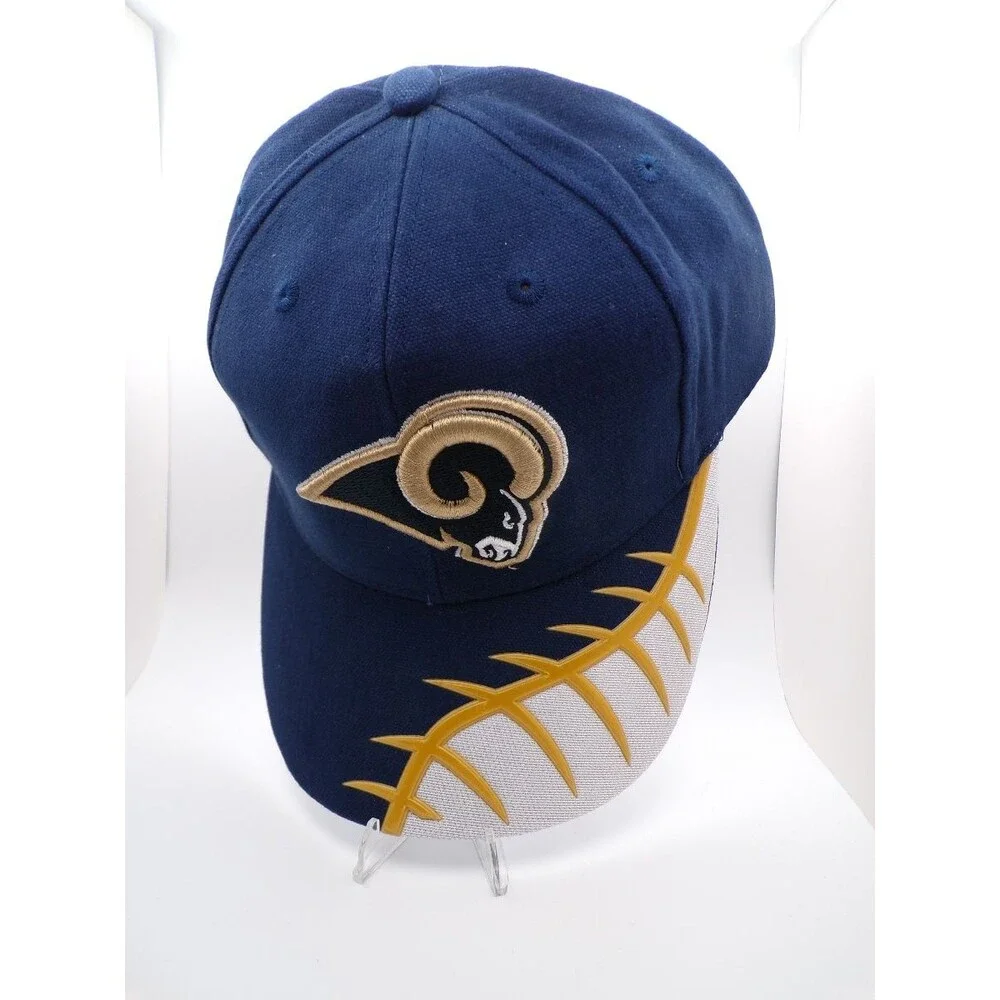 Reebok St. Louis Rams Navy Football Lacing Baseball Cap Men's